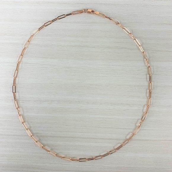 Paperclip Link Necklace in 14K Yellow Gold - Picture 2 of 3